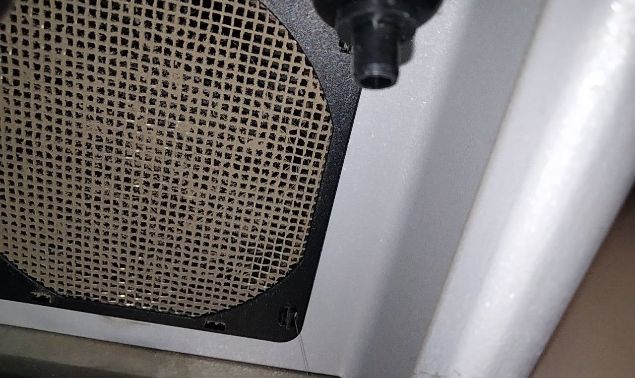 An inverters cooling fan cover blocked by dust